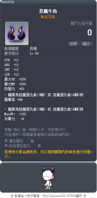 恶魔牛角 Tooltip