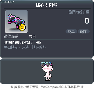 桃心太阳镜 Tooltip