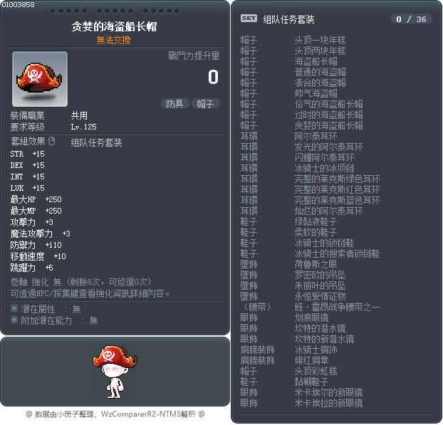 贪婪的海盗船长帽 Tooltip