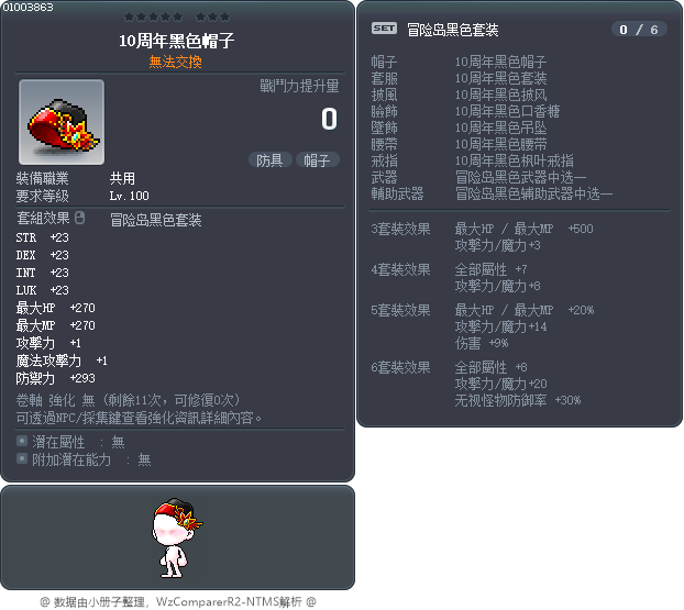 10周年黑色帽子 Tooltip