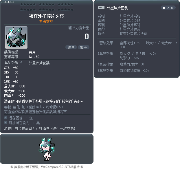 稀有外星碎片头盔 Tooltip