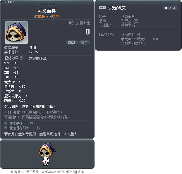 毛莫面具 Tooltip