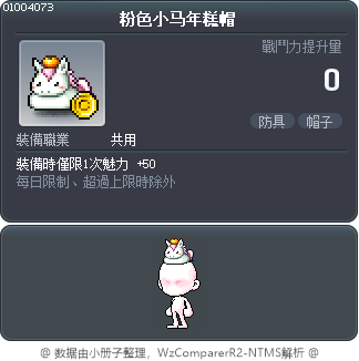 粉色小马年糕帽 Tooltip