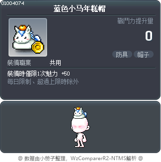 蓝色小马年糕帽 Tooltip