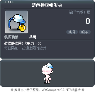 蓝色棒球帽发夹 Tooltip