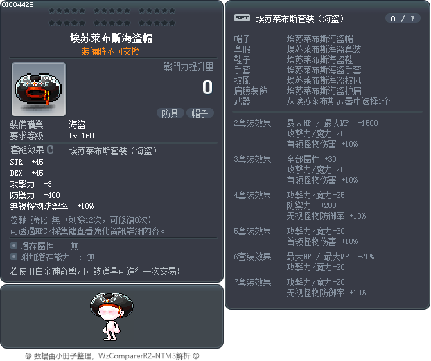 埃苏莱布斯海盗帽 Tooltip