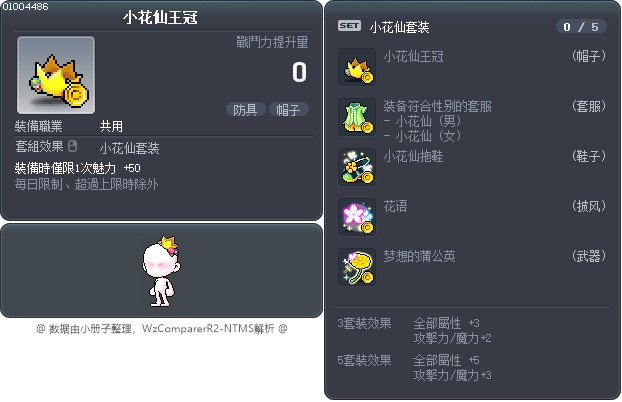 小花仙王冠 Tooltip