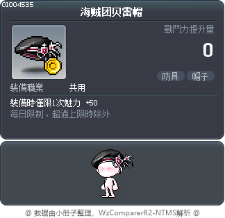 海贼团贝雷帽 Tooltip