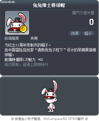 兔兔绅士棒球帽 Tooltip