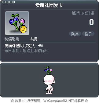 卖萌花团发卡 Tooltip
