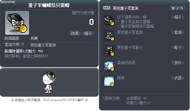 童子军蝴蝶结贝雷帽 Tooltip