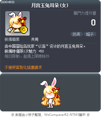 月宫玉兔耳朵(女) Tooltip