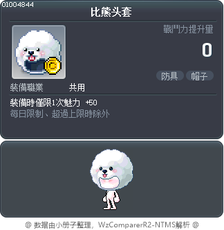 比熊头套 Tooltip