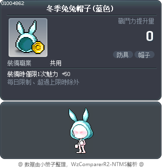冬季兔兔帽子(蓝色) Tooltip