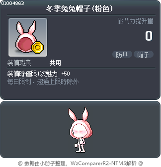 冬季兔兔帽子(粉色) Tooltip