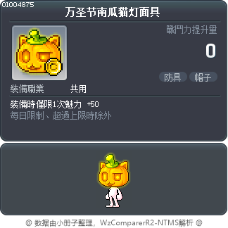 万圣节南瓜猫灯面具 Tooltip