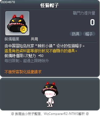 怪猫帽子 Tooltip