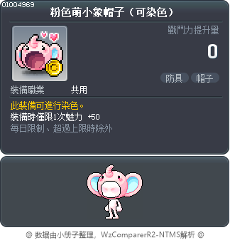 粉色萌小象帽子（可染色） Tooltip