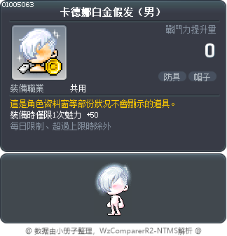 卡德娜白金假发（男） Tooltip