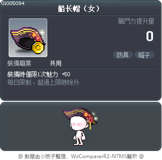 船长帽（女） Tooltip