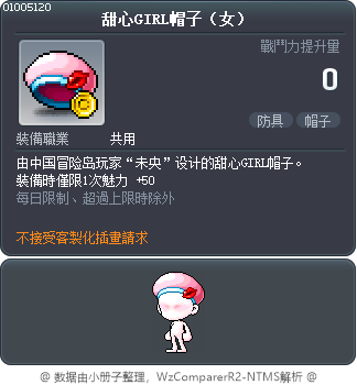 甜心GIRL帽子（女） Tooltip