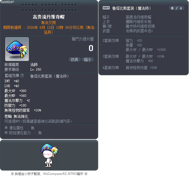 高贵流丹维奇帽 Tooltip