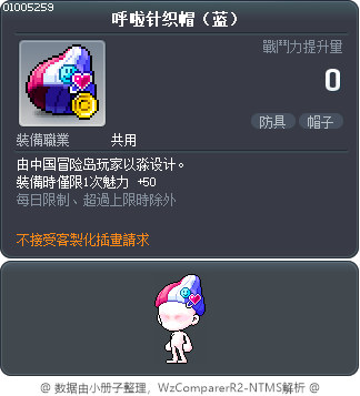 呼啦针织帽（蓝） Tooltip