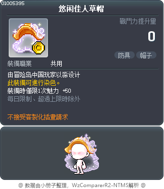 悠闲佳人草帽 Tooltip