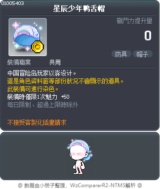 星辰少年鸭舌帽 Tooltip