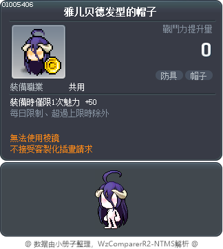 雅儿贝德发型的帽子 Tooltip