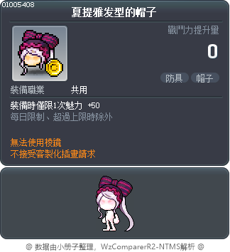 夏提雅发型的帽子 Tooltip