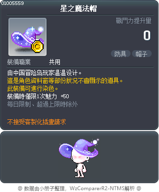 星之魔法帽 Tooltip