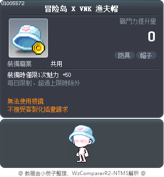 冒险岛 X VNK 渔夫帽 Tooltip