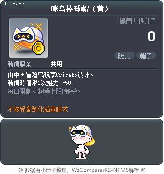 咪乌棒球帽（黄） Tooltip