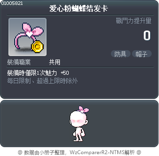 爱心粉蝴蝶结发卡 Tooltip