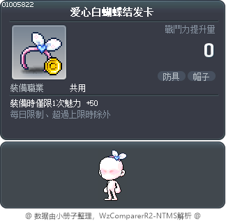 爱心白蝴蝶结发卡 Tooltip