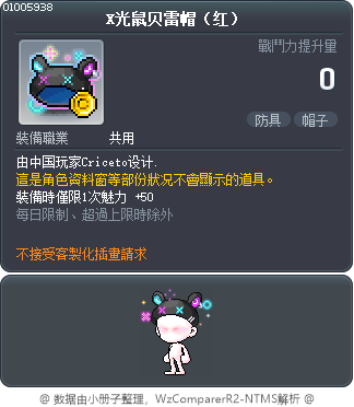 X光鼠贝雷帽（红） Tooltip