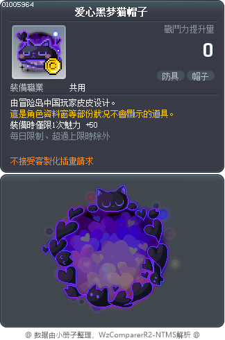 爱心黑梦猫帽子 Tooltip