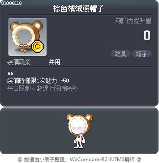 棕色绒绒熊帽子 Tooltip