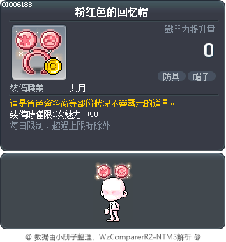 粉红色的回忆帽 Tooltip