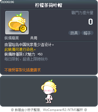 柠檬茶荷叶帽 Tooltip