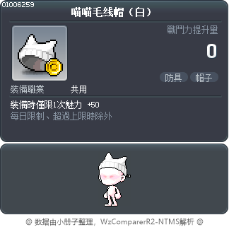 喵喵毛线帽（白） Tooltip