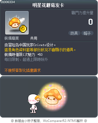 明星花蘑菇发卡 Tooltip