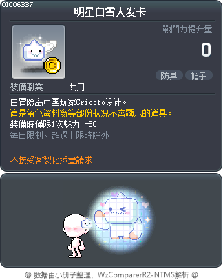 明星白雪人发卡 Tooltip