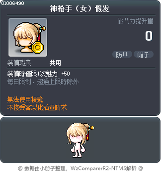 神枪手（女）假发 Tooltip