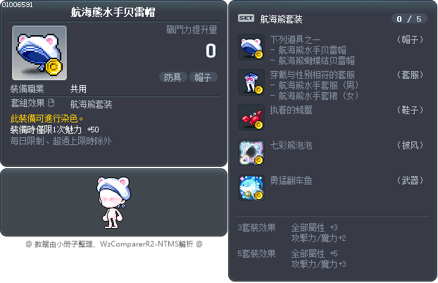 航海熊水手贝雷帽 Tooltip