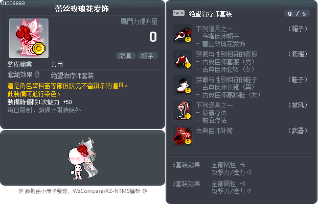 蕾丝玫瑰花发饰 Tooltip