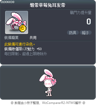 缎带草莓兔耳发带 Tooltip