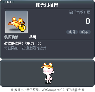 阳光柑橘帽 Tooltip