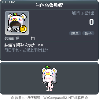 白色乌鲁斯帽 Tooltip